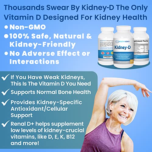 Kidney-D Kidney Supplement. Vitamin D Optimized For Kidney Support. Vitamin D3 And 7 Kidney Vitamins And Nutrients Designed For Kidney Health And More. A Kidney Supplement For Kidney Health! #TOP5