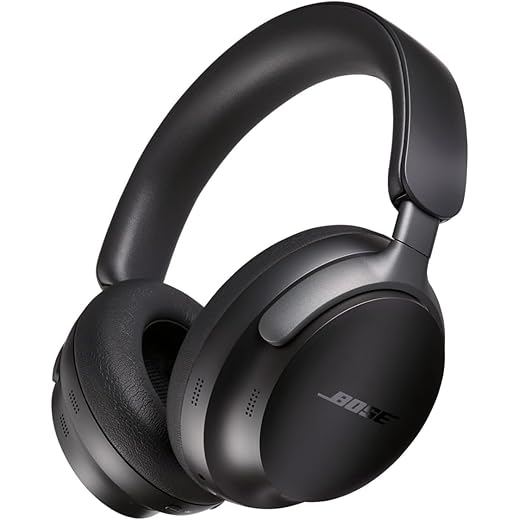 Bose New QuietComfort Ultra Wireless Noise Cancelling Headphones with Spatial Audio, Over-The-Ear Headphones with Mic, Up to 24 Hours of Battery Life, Black