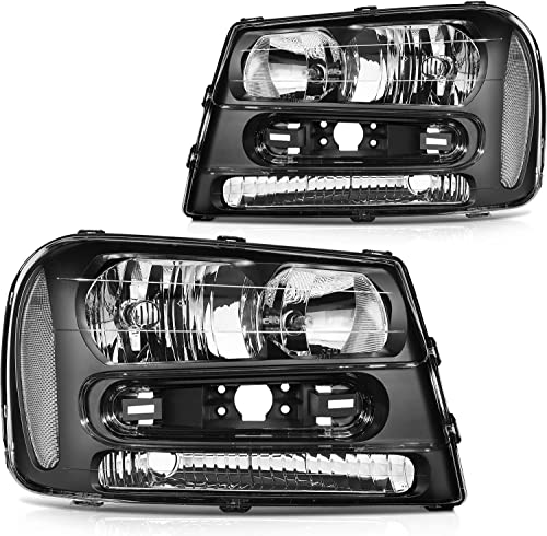 ECCPP Headlight Assembly For Chevrolet Trailblazer 2002-2009,For Chevrolet Trailblazer EXT 2002-2006 Driver and Passenger Side Headlamps