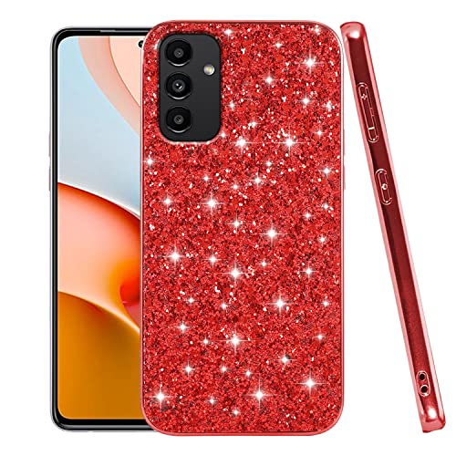 Coque Samsung A13 5G antichoc paillettes rouges en silicone TPU fin