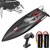 SOWOFA Large high-Speed RC Boat 31mph Alloy Tail kit RC brushless Motor (25 inches) UDI022 3S Battery high-Speed Drive (Dual Battery)