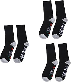 Sosoport 3 Pares De Meias De Algodão De Alfabeto De Natal Meias Respiráveis Meias Elásticas De Tubo Médio Meias De Tornozelo De Natal Atléticas Vestindo Acessório De Algodão Meias De