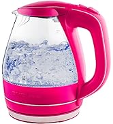 OVENTE Glass Electric Kettle Hot Water Boiler 1.5 Liter Borosilicate Glass Fast Boiling Counterto...