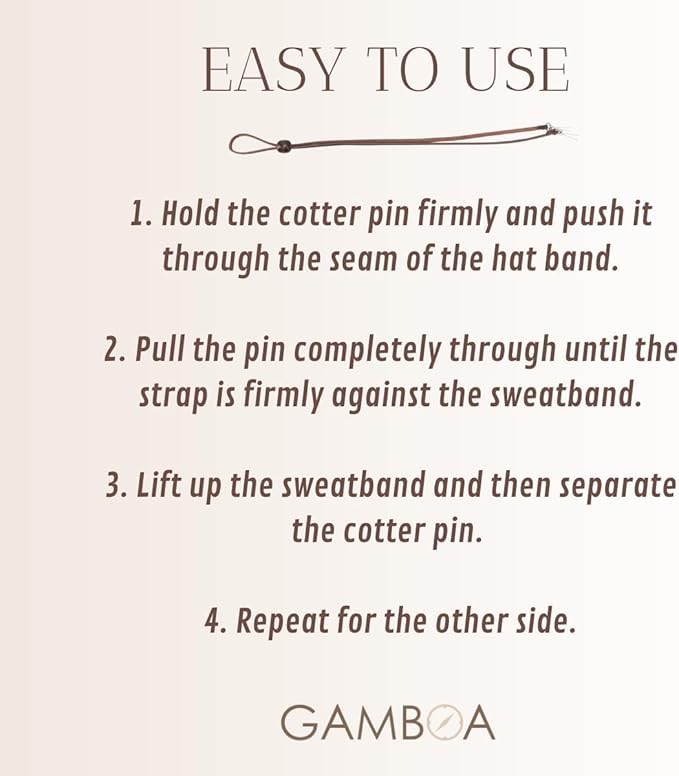 Image of Gamboa 100% Leather Hat Chin Strap for Men and Women Removable Hat Chin Cord for Cowboy and Sun Hats