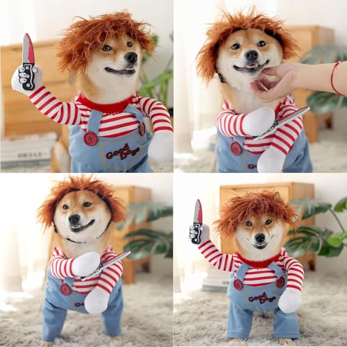 Halloween Kostüme für Hunde, Gruseliges Hundekostüm für Halloween-Partys, Lustige Verkleidung für Haustiere, 1 Set (M)