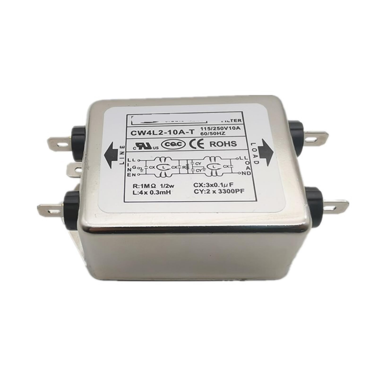 ETPBRIMSF Power filter CW4E-40A-S 6A 10A 20A 30ACW4L2-20A-T two-stage purification anti-interference(CW4L2-10A-T 10A Solder Lug)