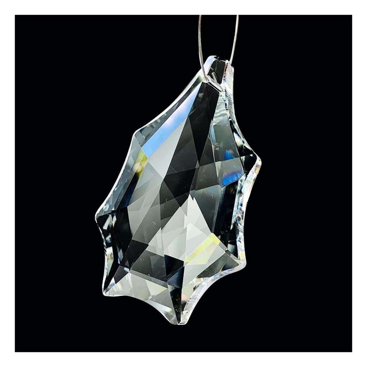 YUZGUHEY 5pcs 65mm Clear Crystal Prism Faceted Pendants for Chandelier Lamp Lighting Crystals Replacement Parts