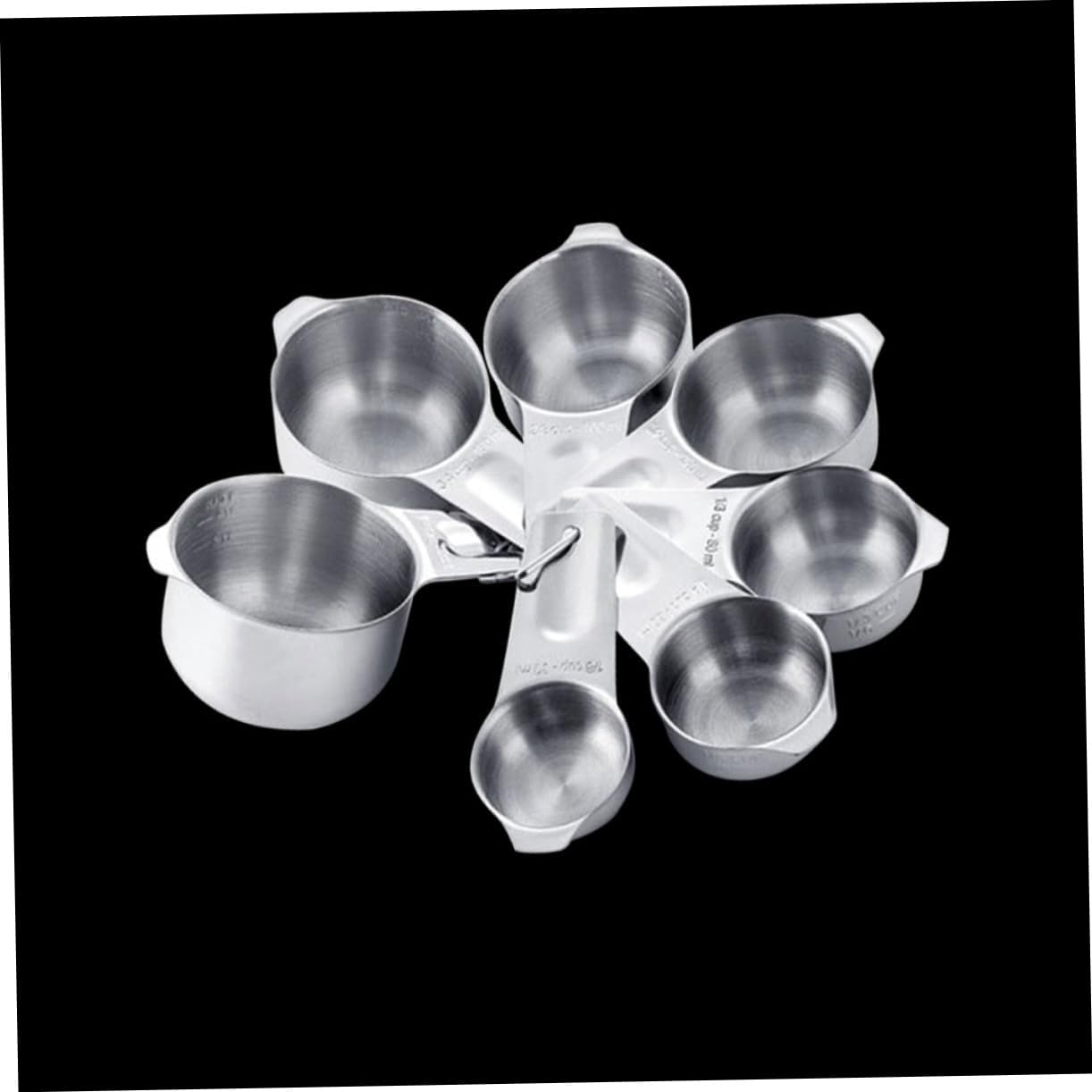 Cabilock 7pcs Stainless Steel Measuring Spoons Set with Markings for Precise Baking and Cooking Space-saving Design for Kitchen Use