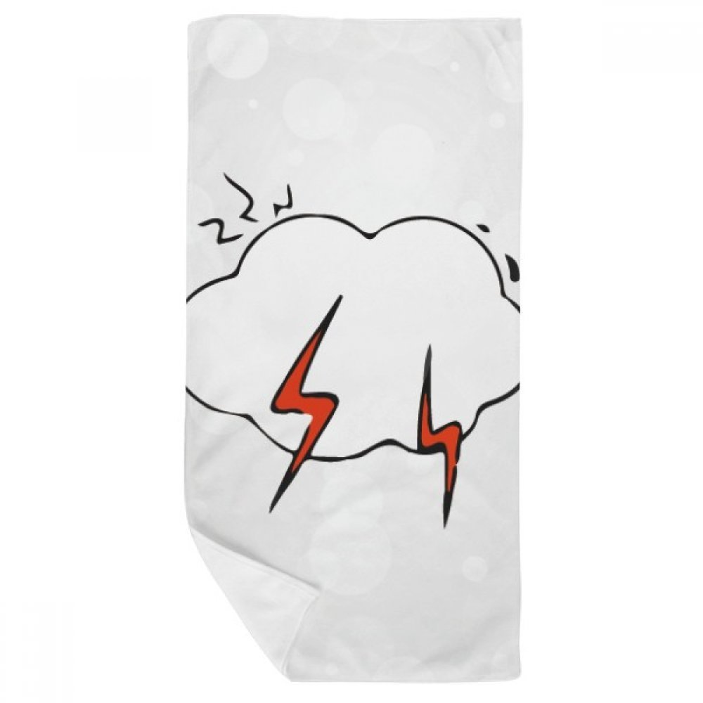 Serviette de bain météo foudre nuage 35x70cm multicolore en tissu doux