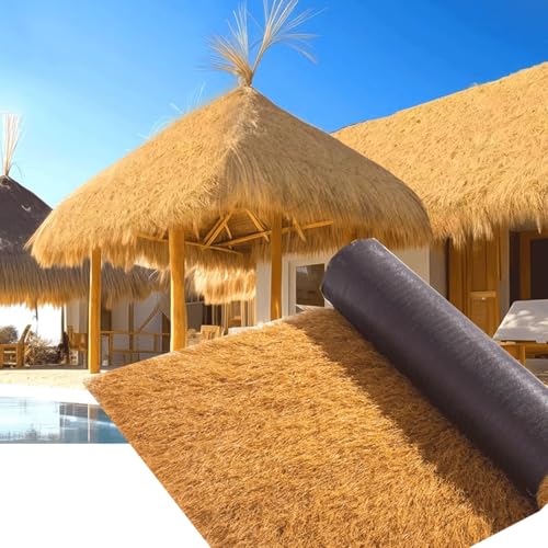 BXZAY Rollo De Paja Artificial,Rollo de Paja de Palma Sintética esistente A Los UV Y Paja De Césped Falso para Cabañas Tiki,Patio,Jardinería Junto A La Piscina Decoración- Impermeable