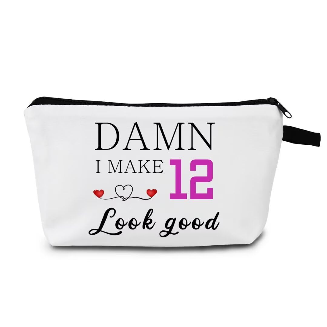 MoCaliduccious 12th Birthday Gift Makeup Bag for Teen Girls 12 Year Old Gifts for Her Cosmetic Bag for Daughter