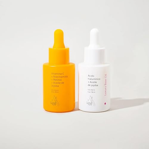 Miniatura 1 de LJUS  Kit imprescindible C Bright Oil & Luxury Base Oil Facial Serum Duo AM & PM, productos naturales iluminadores e hidratantes, veganos y libres