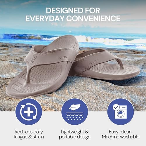 Image of NUUSOL Unisex Cascade Flip Flops; Non-Slip Hiking /Plantar Fasciitis Footwear; Soft Cushion, Lightweight & Comfortable; Arch Support & Textured Footbed, Pain Relief for Joint, Neck & Back Injuries
