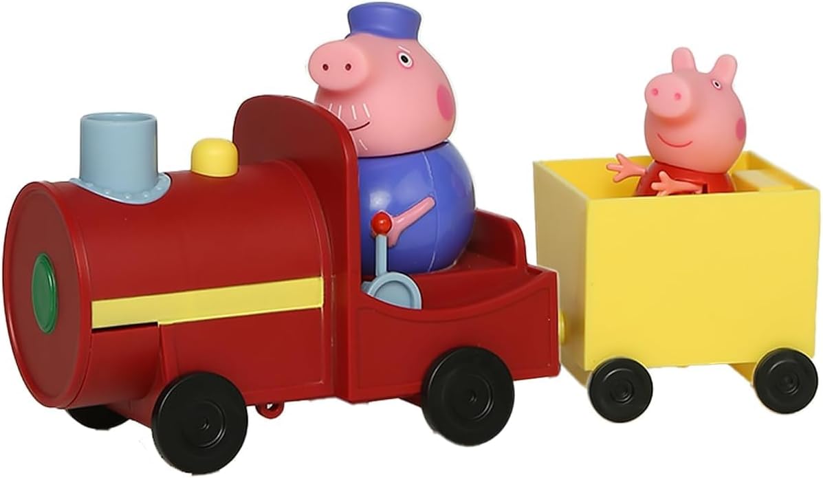 Peppa Pig Grandpa's Train and Carriage Playset, Includes 2 Figures, Preschool Toy for Girls & Boys 3 Years and Up, Birthday Gift Toys for Kids