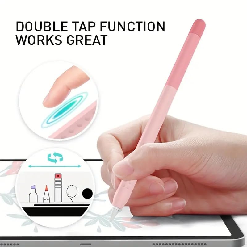 Image of EZ LIVING Premium Silicone Cover Compatible with Apple Pencil (1st & 2nd Generation) - Soft Protective Sleeve with Comfortable Grip, Anti-Slip Design, and Shockproof Protection