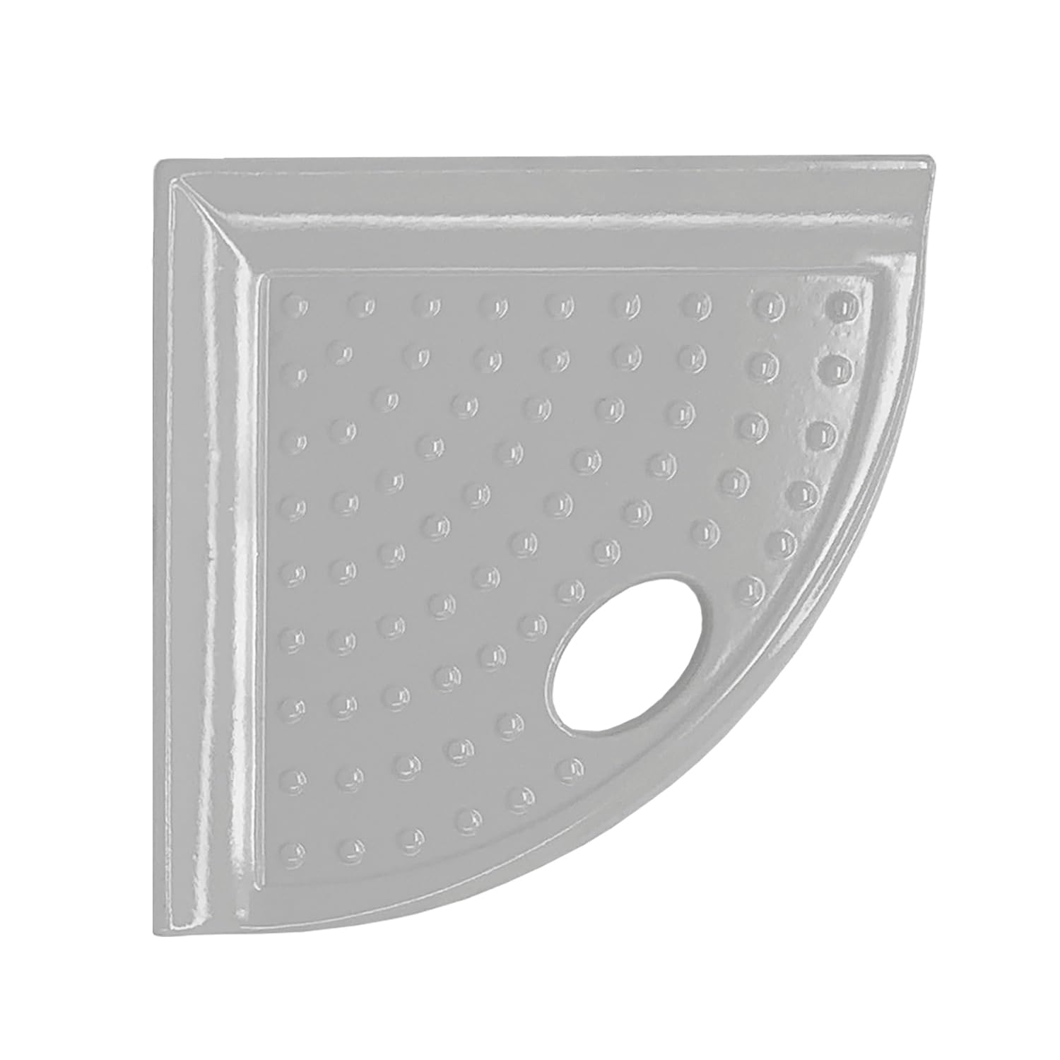 Repose-pieds de douche haut de gamme gris poli et tablette d'angle design