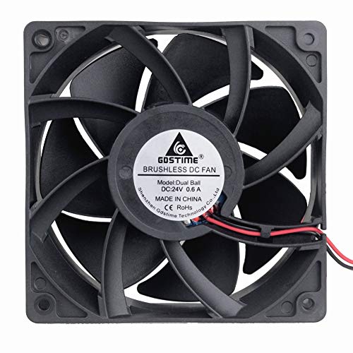 GDSTIME High Airflow 24V 120mm x 120mm x 38mm Dual Ball Bearing 5 Inch Brushless Cooling Fan - //coolthings.us