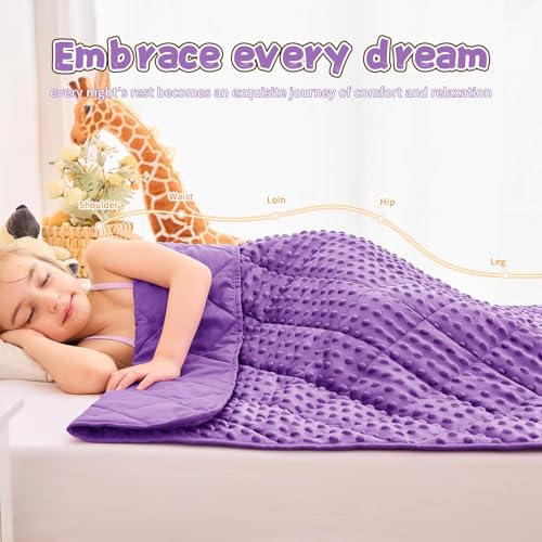 Image of Purple Weighted Blanket 10lbs, 40 inchx60 inch, Twin Size Breathable Cooling Minky Heavy Throw Blanket for 80-120lbs, Soft Winter Thick Big Blankets Weighted Comforter Gift