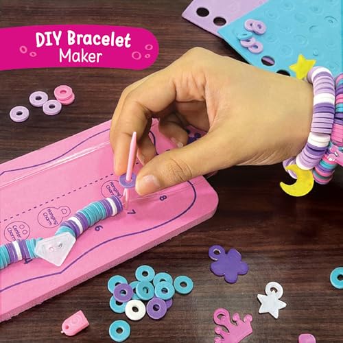 Image of Imagimake Princess Craft Kit | 10 Mess-Free Activities | DIY Flat Bead Bracelets, Unicorn Pouch, Butterfly Wands & Photo Frame | 400+ Craft Supplies | Birthday Gift for Girls | Art Kit for Kids 6-12