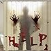 CHICHIC 71 Inch x 71 Inch Halloween Shower Curtain Liner Window Curtains, Help Me with Bloodys Hands for Halloween Decorations Theme Decor Props Bathroom