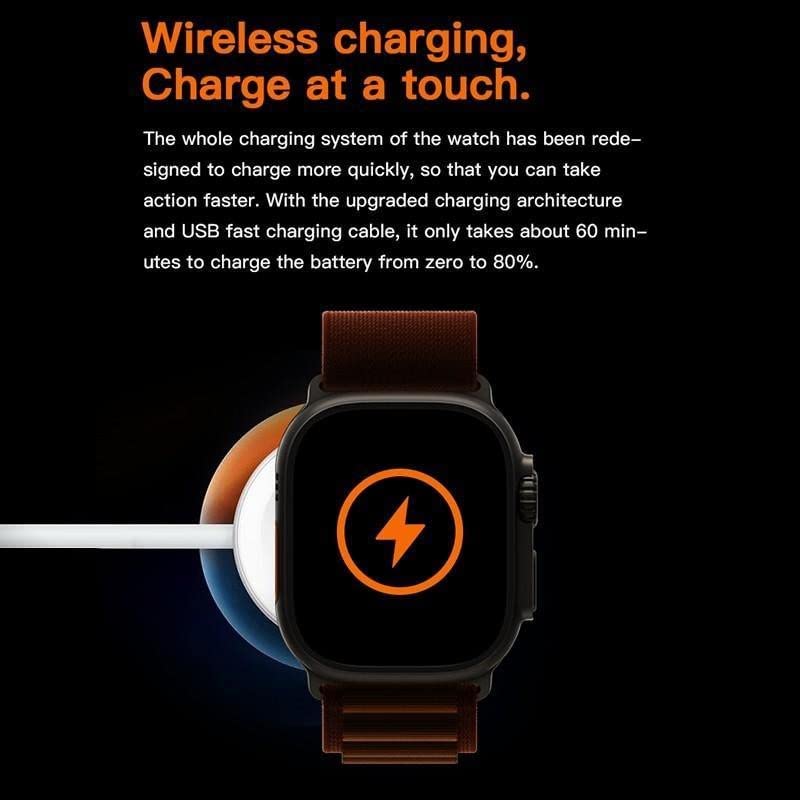 Image of IBS Ultra Seris 8 Smart Watch Men Two Watch NFC Door Unlock Smartwatch Bluetooth Call Wireless Charge Fitness Bracelet (Ultra T-800 Black)