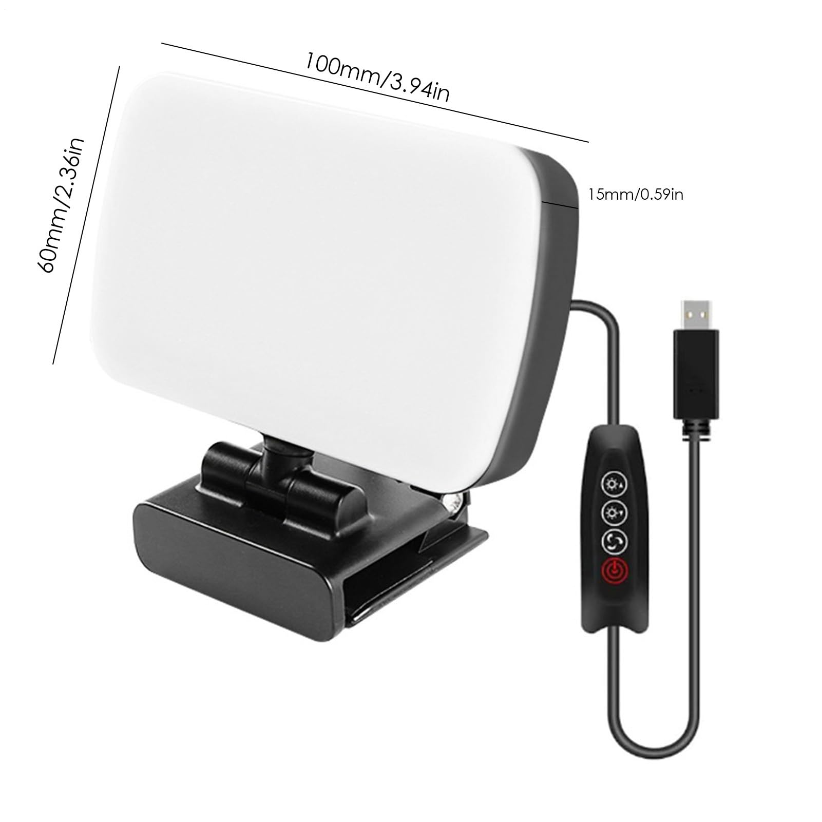 Video Conference Lighting, Ajustable 3 Modos de iluminación con función Regulable, 360° Rotatable Computer Light, Ideal para reuniones y transmisión en, Solid Color, Single Unit