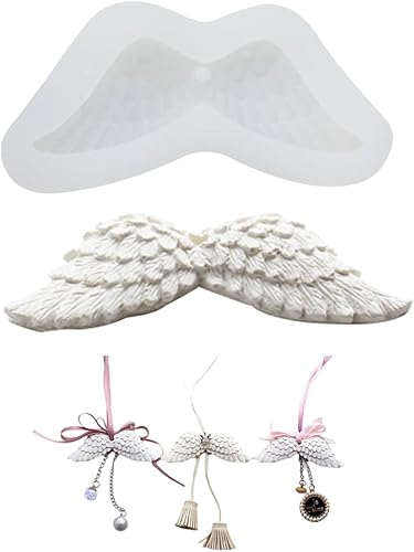 XMOX Molde de silicona 3D de ala de ángel, molde de resina de yeso, para aromaterapia, jabón, vela, proyectos de manualidades hechos a mano, para