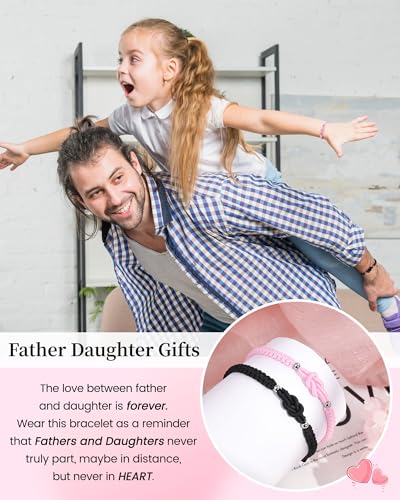 VU100 Gifts for Mother/Father/Daughter/Son Matching Bracelets for Mom Dad Daughter Son Mommy and Me Bracelets Mothers Fathers Day Christmas Birthday First Day of School Gifts2