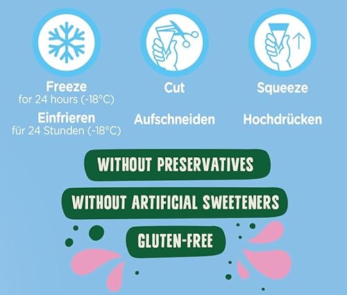 Sun Lolly Wassereis Ananas 12er Vorratspack | Mit Fruchtsaft | Zum Selbsteinfrieren | Ohne künstliche Aromen | Frei von Süßungsmittel | Laktosefrei | Glutenfrei | 12 x 480ml