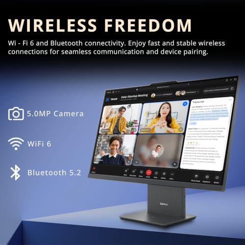 Image of Lenovo IdeaCentre 27 inch FHD All-in-One Desktop, Intel Core i5-13420H, 32GB DDR5, 2TB Storage (1TB SSD+1TB Docking Station), 5.0MP Camera, Wi-Fi 6, Wireless Keyboard & Mouse, Windows 11, Luna Grey