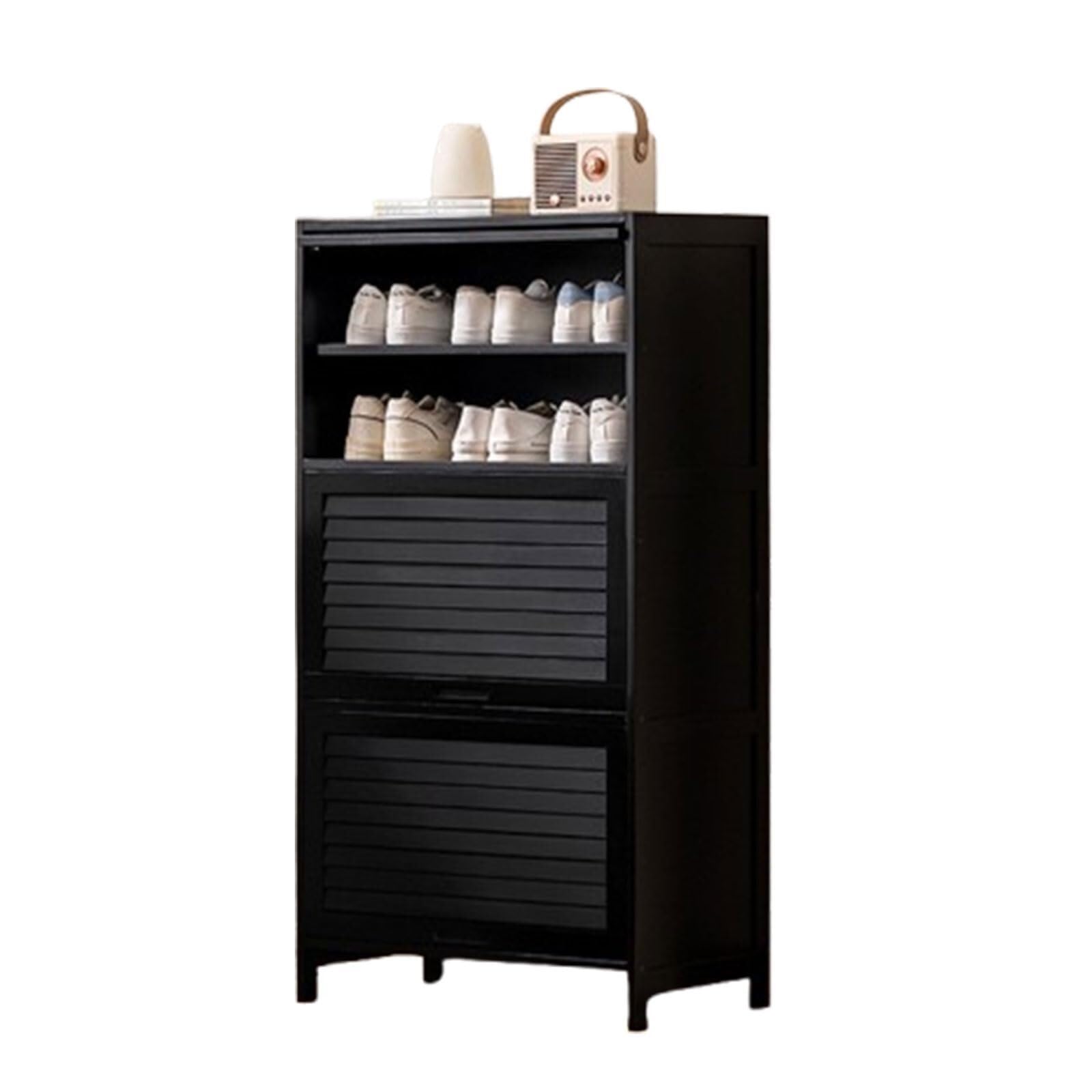 Bambusowy stojak na buty z otwieranymi drzwiami, 7/9-poziomowe, wolnostojące rozwiązanie do przechowywania, do przedpokoju, sypialni, przedpokoju, 80 x 32 x 138 cm, stylowy i oszczędzający miejsce
