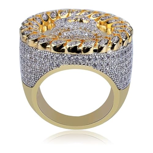 14K Gold Cat's Eye Cut Inlaid Moissanite Ring, Men's Portrait Hip-Hop Ring, A Distinctive Accessory for Trendsetters, Gift for Men