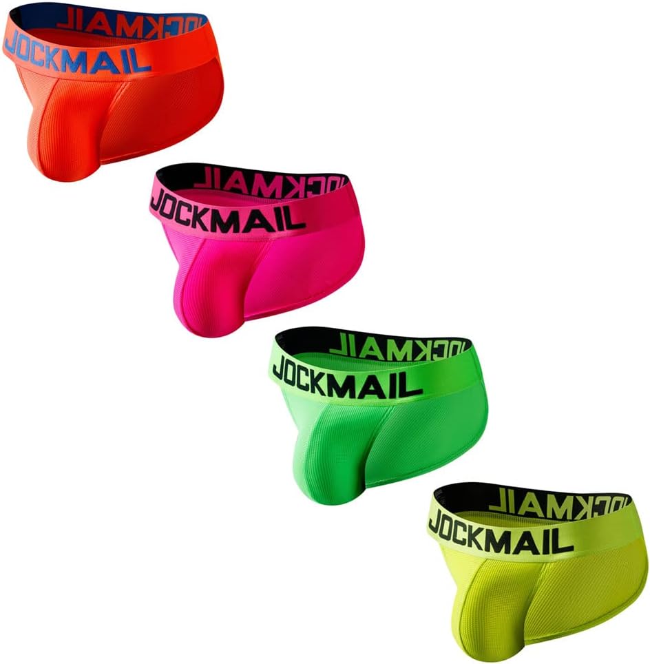 JOCKMAIL 4pcs/Pack Mens Briefs Underwear Mesh Comfort Underwear Briefs Men Underpants