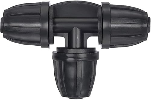 Conectores en T de riego por goteo de 14 de pulgada, 10 unidades, conectores de montaje en T de púas con cerradura para tubería de riego de 14 de