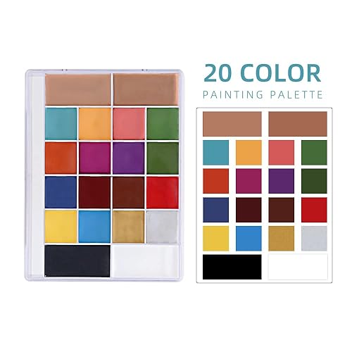 Miniatura 2 de Kit de pintura facial, paleta de aceite profesional de pintura facial para Halloween, Navidad, fiesta, artista, kit de pintura de maquillaje