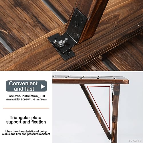 Banco de jardín plegable de madera tradicional para exterior e interior rustic 3