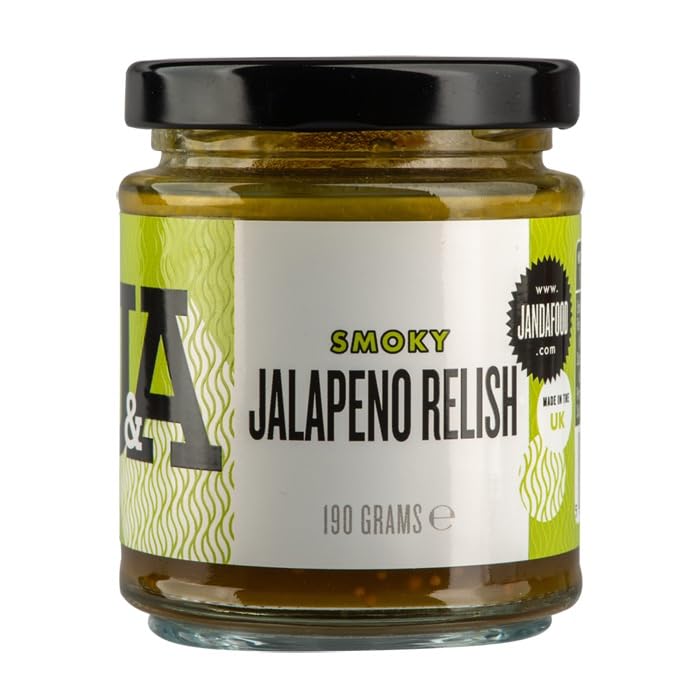 Janda Smoky Jalapeno Relish (190g) | Sweet and Sticky Relish Made from Real Jalapeno| Try on Burgers or Perfect for Cheese or with Cold Meats | Try on Nachos| Made in The UK