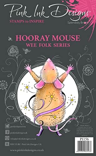 Pink Ink Designs Wee Folk-Hooray Mouse-Clear Stamp Set, A6