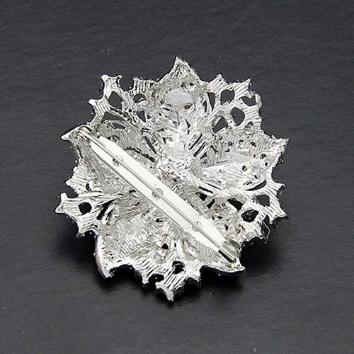 Broche Ronde Fleur En Argent Sterling - Occasion - Bijou Vintage Argenté