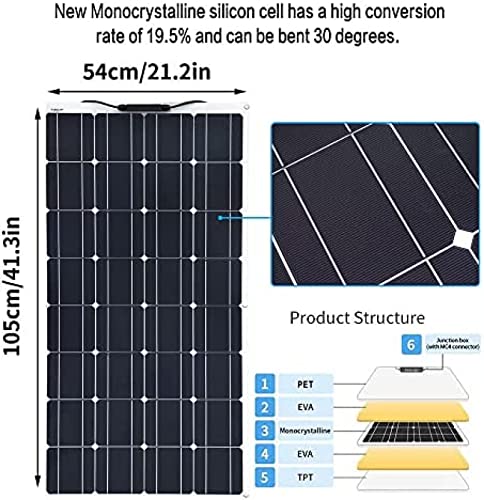 Kit de painel solar portátil de 400 W para RV, carregador monocristalino monocristalino semi-flexíve