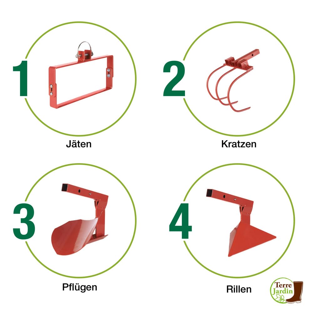 TERRE JARDIN Multifunktionsrad-Radgrubber/Gartenhacke