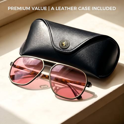 Image of SUNGAIT Polygon Aviator Sunglasses for Men Polarized Trendy Square Sun Glasses Retro Pilot Shades UV Protection