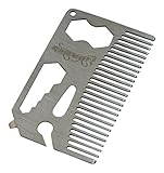 Guardman Stainless Steel Multitool Card With Beer Bottle Opener, Hair & Beard Comb, Flat Screwdriver