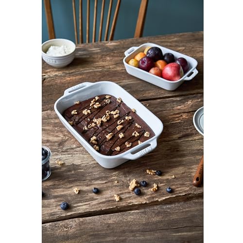 Image of Staub Ceramic 3-pc Rectangular Baking Dish Set - White