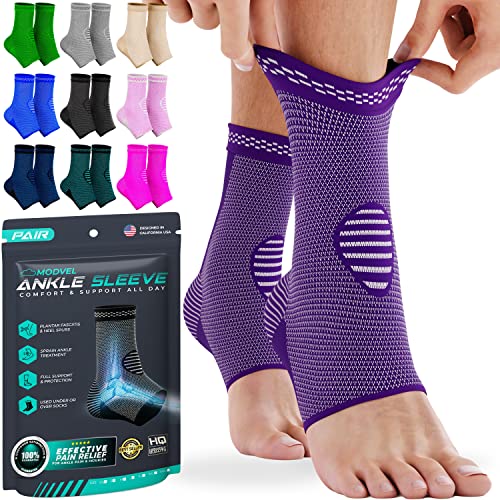 Image of Modvel Foot & Ankle Brace Socks for Sprained Ankle Compression Sleeve - Foot Support for Women & Men - Tendonitis & Arthritis Ankle Brace Sports Running, Torn Ligaments & Women Stabilizing Ankle Wrap