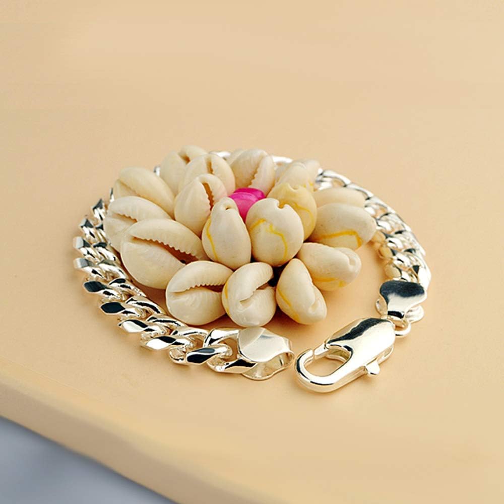 Dankadi Men's Silver Bracelet 8" Hot Cuban Chain 8MM 20CM Size Men's Jewelry Silver Bracelet For Men - Image 7