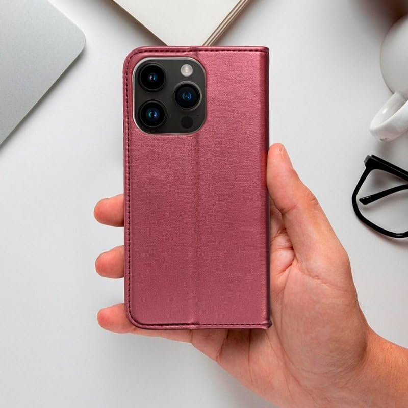 Cool Flip Cover Case for Motorola Moto G35 5G Plain Burgundy