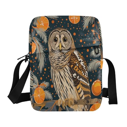 Animal Owl Chinese Elaborate Style Painting messenger bag for women men's shoulder bag Cross Body Purse Adjustable Strap for business work