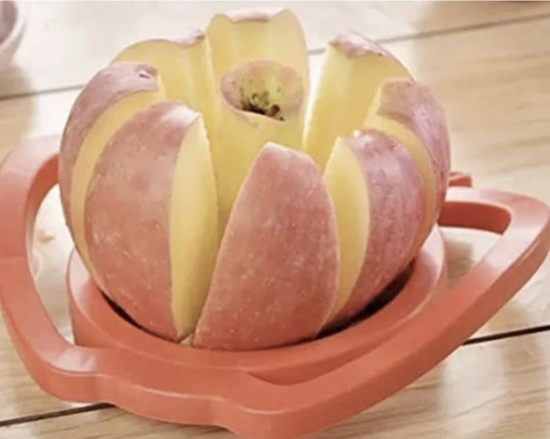 Juliyeh As Shown In The Picture 8 Blade Apple Slicer - Easy Grip Apple Cutter With Stainless Steel Blades - Fast Usage Apple Corer And Slicer Tool That Saves Time & Effort