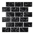 Tretizl 10 Sheets Thicker Design Peel and Stick Backsplash, Peel and Stick Wall Tiles, Subway Look Tiles Backsplash for Kitchen and Bathroom, 12"x12", Black